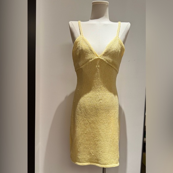 Asta Resort Delilah Mini Dress - Butter Yellow Sequin - Picture 4 of 13